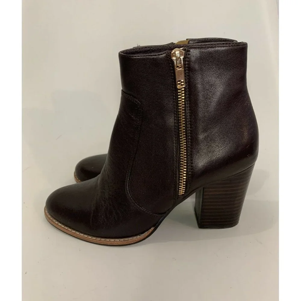 MI PIACI Brown Leather “Dazzle” Ankle Boots Sz 7 - Picture 1 of 7